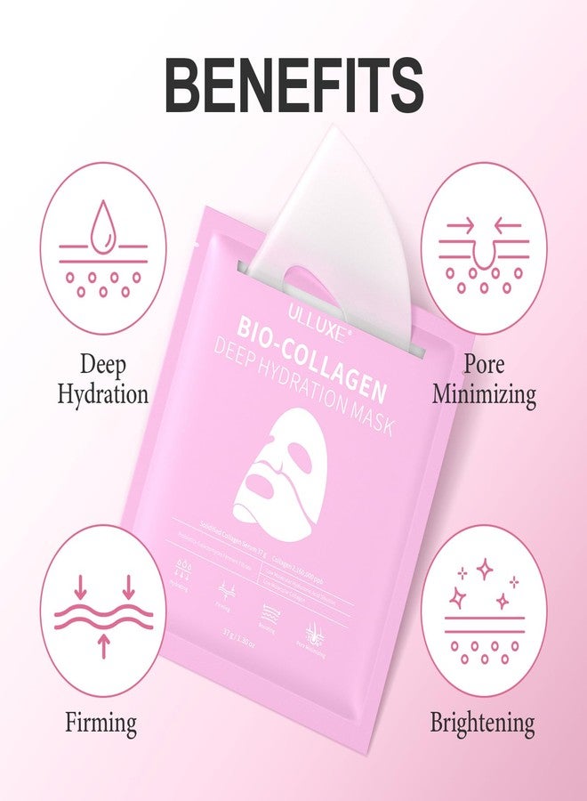 ulluxe Deep Collagen Face Mask, Bio-Collagen Overnight Facial Mask, Hydrating Firming Anti-Aging and Moisturizing, Korean Skincare Masks, Stocking Stuffers for Women & Teen Girls, 37g, 4ea - Image 2